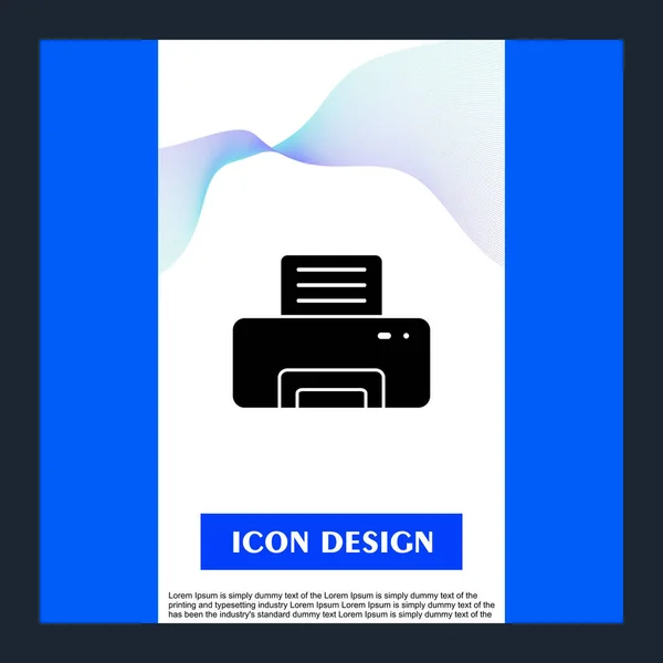 Printer Icon Isolated Abstract Background — Stock Vector