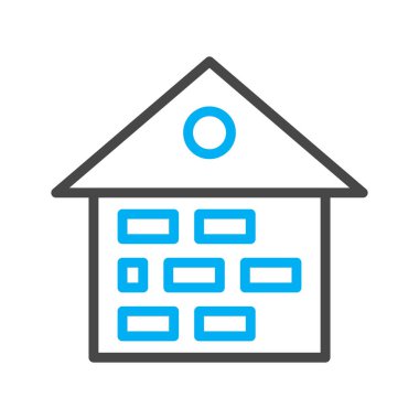 Soyut arkaplanda tuğla simgesi izole edildi