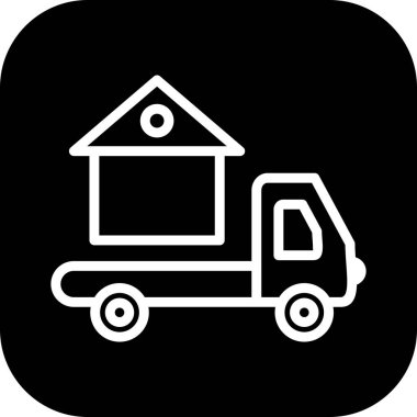 Dağıtım simgesi soyut arkaplanda izole edildi