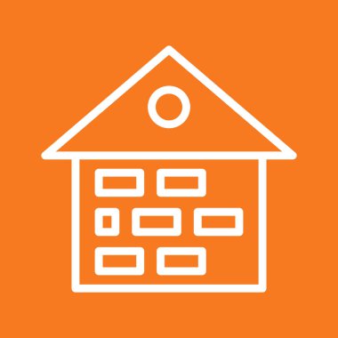 Soyut arkaplanda tuğla simgesi izole edildi