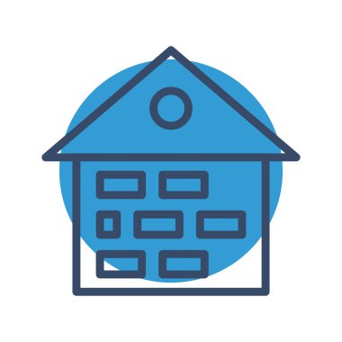 Soyut arkaplanda tuğla simgesi izole edildi