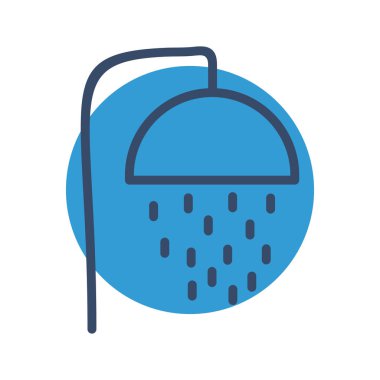 Soyut arkaplanda duş simgesi izole edildi