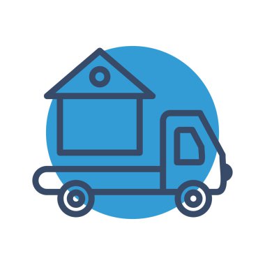 Dağıtım simgesi soyut arkaplanda izole edildi