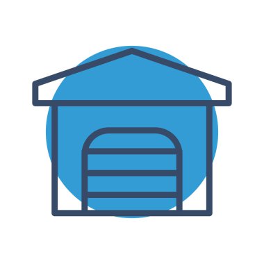 Soyut arkaplanda garaj simgesi izole edildi