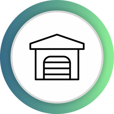 Soyut arkaplanda garaj simgesi izole edildi