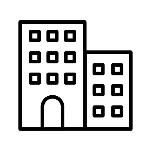 Ikona budynku izolowana na abstrakcyjnym tle — Wektor stockowy