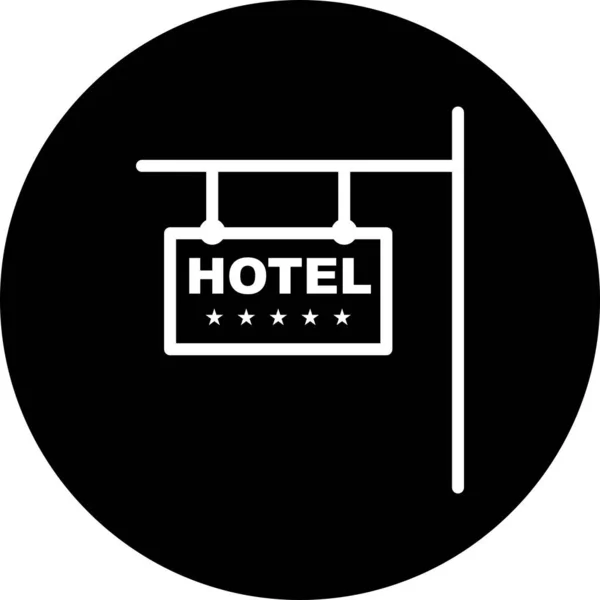 Icône de l'hôtel isolé sur fond abstrait — Image vectorielle