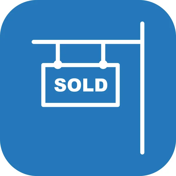 Ícone vendido isolado em fundo abstrato — Vetor de Stock