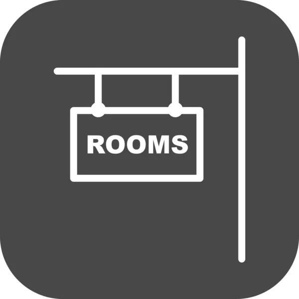 Zimmer-Symbol isoliert auf abstraktem Hintergrund — Stockvektor