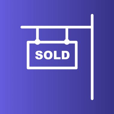 Soyut arkaplanda izole edilmiş simge satıldı