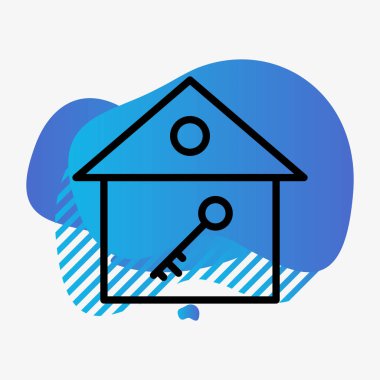 Soyut arkaplanda ev anahtarı simgesi izole edildi