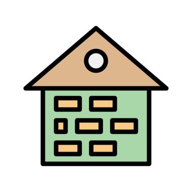 Soyut arkaplanda tuğla simgesi izole edildi