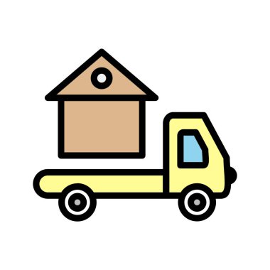 Dağıtım simgesi soyut arkaplanda izole edildi