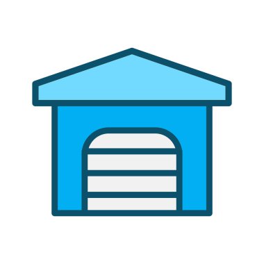 Soyut arkaplanda garaj simgesi izole edildi