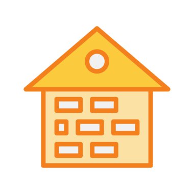 Soyut arkaplanda tuğla simgesi izole edildi