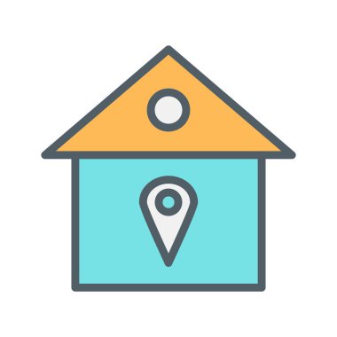  konum simgesi soyut arkaplanda izole edildi