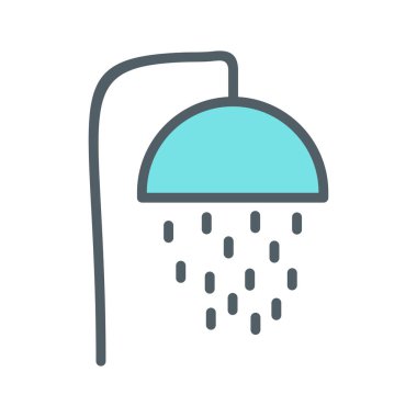 Soyut arkaplanda duş simgesi izole edildi