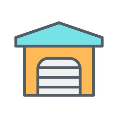 Soyut arkaplanda garaj simgesi izole edildi