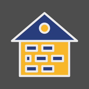 Soyut arkaplanda tuğla simgesi izole edildi