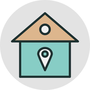  konum simgesi soyut arkaplanda izole edildi