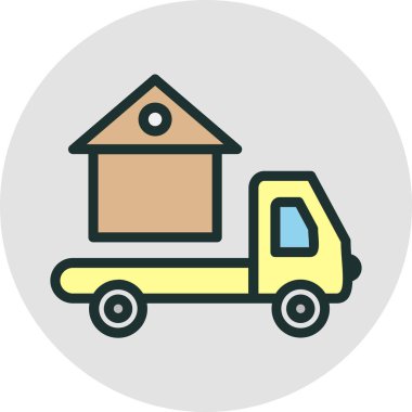 Dağıtım simgesi soyut arkaplanda izole edildi