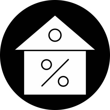 Soyut arkaplanda indirimli ev simgesi