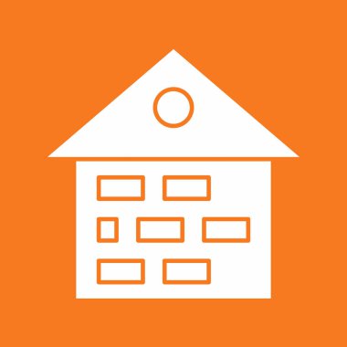 Soyut arkaplanda tuğla simgesi izole edildi