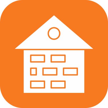 Soyut arkaplanda tuğla simgesi izole edildi