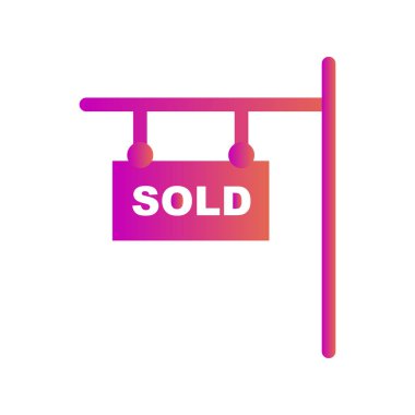 Soyut arkaplanda izole edilmiş simge satıldı