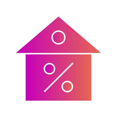 Soyut arkaplanda indirimli ev simgesi