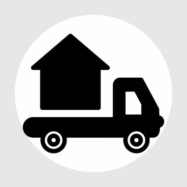 Dağıtım simgesi soyut arkaplanda izole edildi