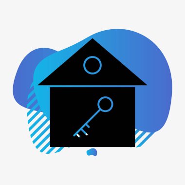 Soyut arkaplanda ev anahtarı simgesi izole edildi