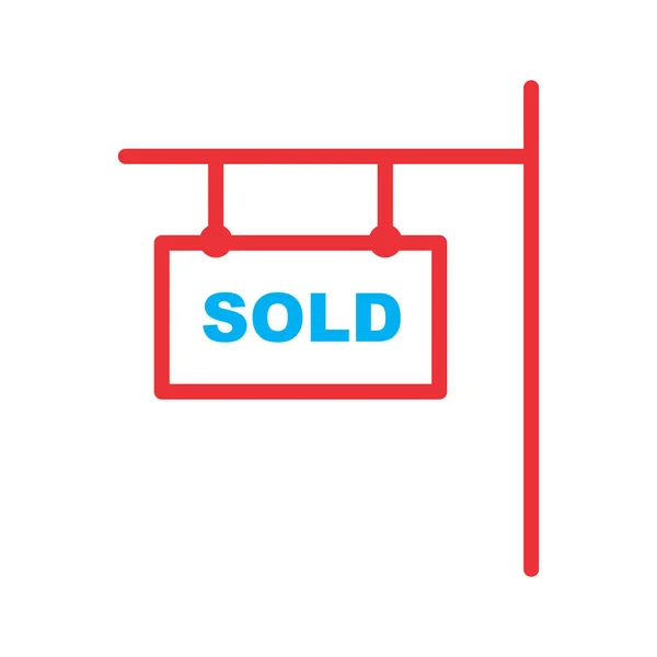 Ícone vendido isolado em fundo abstrato —  Vetores de Stock