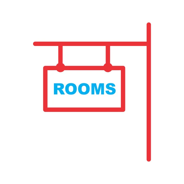 Icône des chambres isolées sur fond abstrait — Image vectorielle