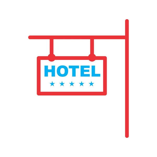 Иконка отеля на абстрактном фоне — стоковый вектор