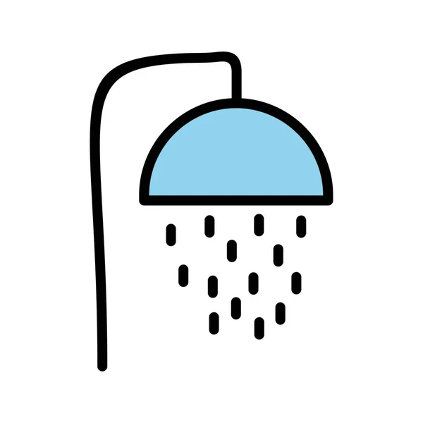 Icône de douche isolée sur fond abstrait — Image vectorielle