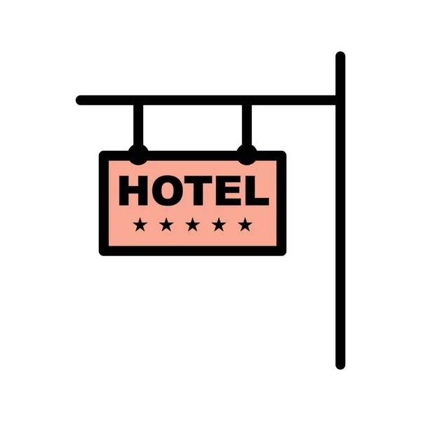 Hotel ikon isolerad på abstrakt bakgrund — Stock vektor
