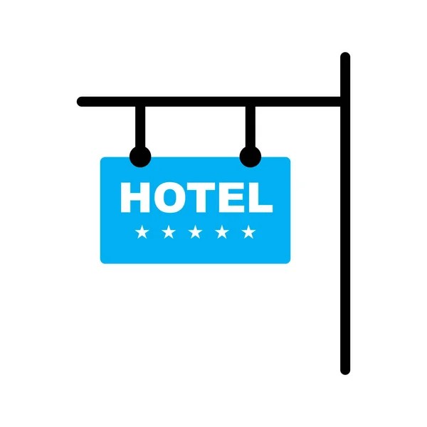 Icono del hotel aislado sobre fondo abstracto — Vector de stock