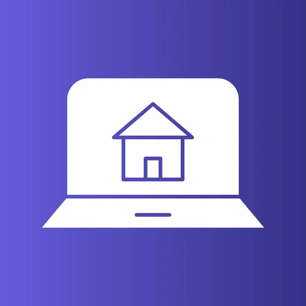 Home-Laptop-Symbol isoliert auf abstraktem Hintergrund — Stockvektor