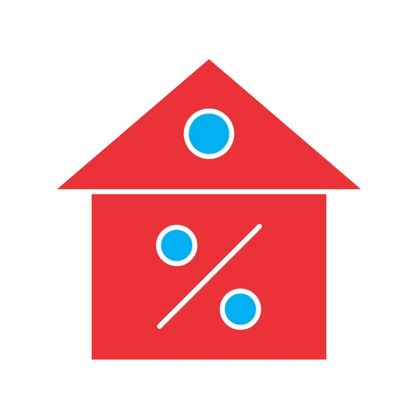 Icono de descuento en casa aislado sobre fondo abstracto — Vector de stock