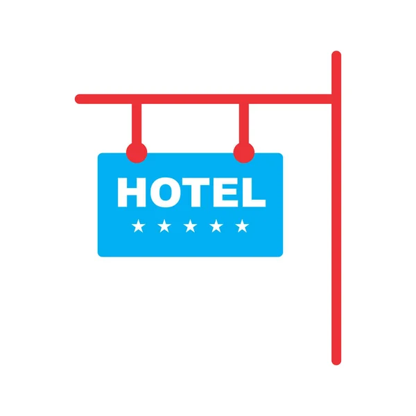 Icono del hotel aislado sobre fondo abstracto — Vector de stock