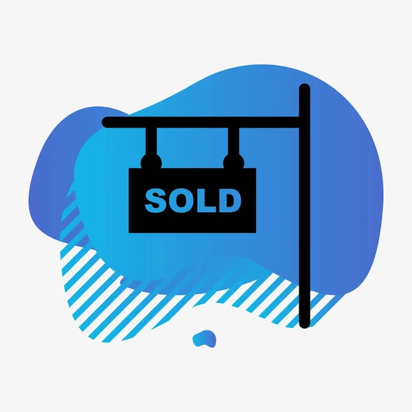 Sold icon isolated on abstract background — Stock Vector