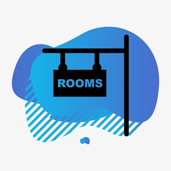 Icône des chambres isolées sur fond abstrait — Image vectorielle