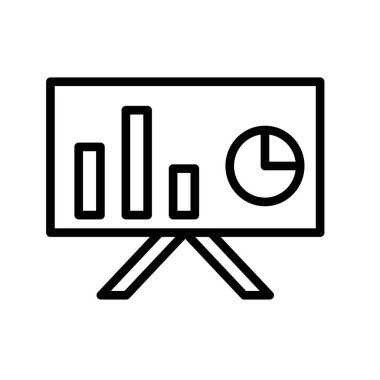 Soyut arkaplanda sunum simgesi izole edildi