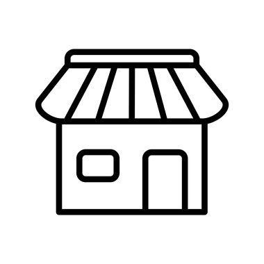 Dükkan simgesi soyut arkaplanda izole edildi