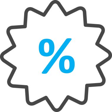 Soyut arkaplanda yüzdelik simgesi izole edildi