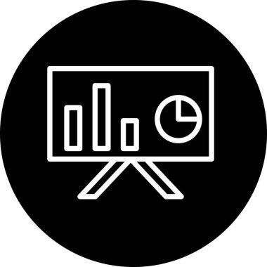 Soyut arkaplanda sunum simgesi izole edildi