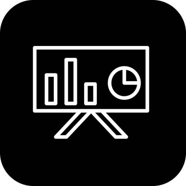 Soyut arkaplanda sunum simgesi izole edildi