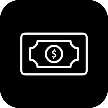 Para birimi Not simgesi soyut arkaplanda izole edildi