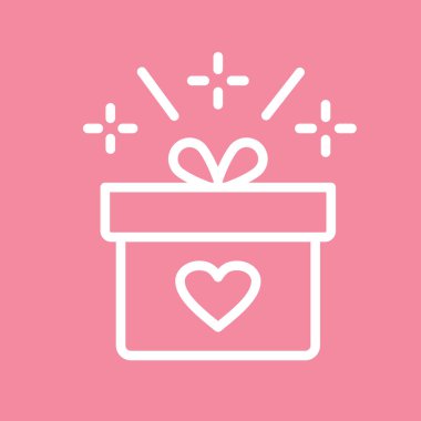 Hediye simgesi soyut arkaplanda izole edildi